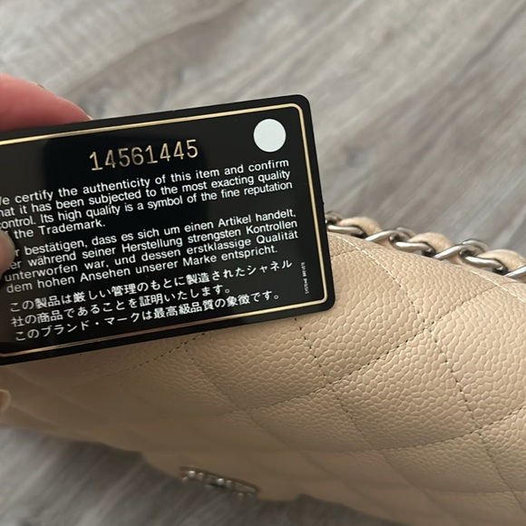Authentic Chanel Beige Caviar Jumbo Double Flap Bag, excellent condition. - Picture 7 of 7